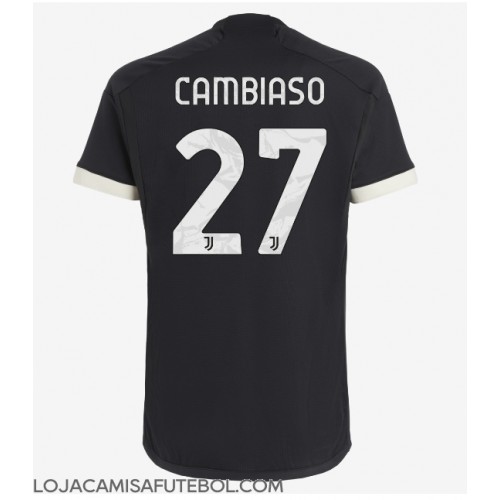 Camisa de Futebol Juventus Andrea Cambiaso #27 Equipamento Alternativo 2023-24 Manga Curta